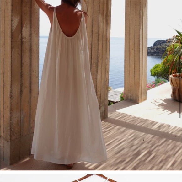 Jenni Kayne Drift Dress Midi Maxi Halter Sleeveless Cotton White Size XS - Picture 4 of 6